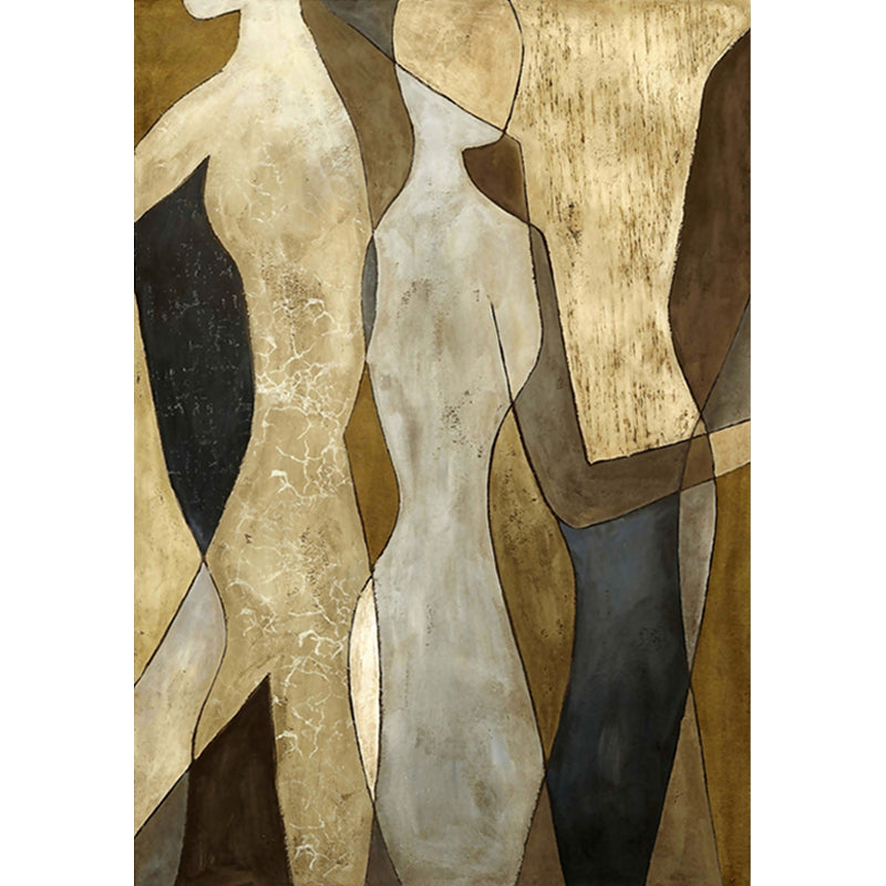 Unique Abstract Figure Rug Gold Novelty Area Carpet Polypropylene Stain Resistant Rug for Living Room Clearhalo 'Area Rug' 'Rug' 1927949