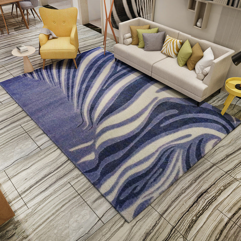 Industrial Abstract Indoor Rug Dark Color Polyester Rug Non-Slip Stain-Proofing Washable Carpet for Living Room Purplish Blue Clearhalo 'Area Rug' 'Rug' 1927991