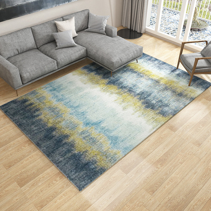 Industrial Abstract Indoor Rug Dark Color Polyester Rug Non-Slip Stain-Proofing Washable Carpet for Living Room Airy Blue Clearhalo 'Area Rug' 'Rug' 1927992