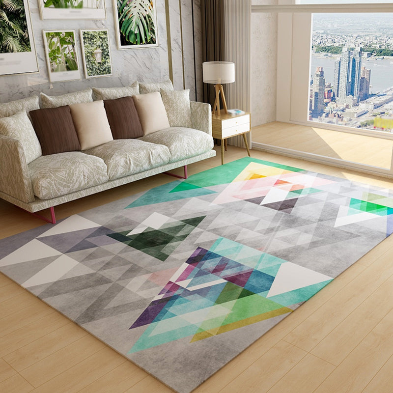 Creative Overlapping Geometric Rug Multicolored Contemporary Rug Polypropylene Non-Slip Backing Carpet for Home Clearhalo 'Area Rug' 'Rug' 1928054