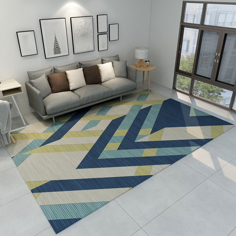 Unusual Seamless Geometric Shapes Rug Multicolor Contemporary Rug Polyester Non-Slip Backing Carpet for Home Decor Blue Clearhalo 'Area Rug' 'Modern' 'Rugs' Rug' 1928128