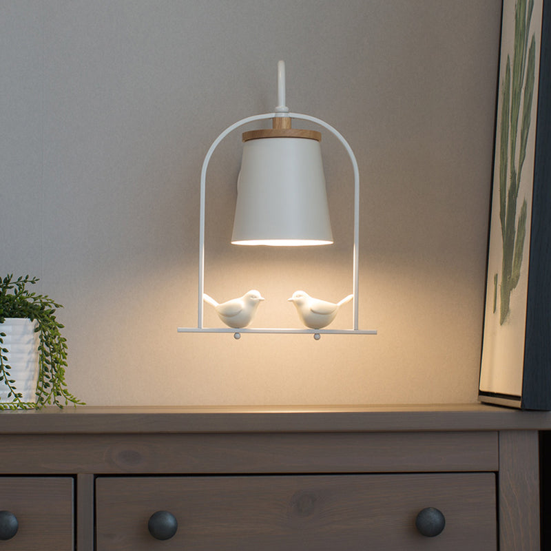 Nordic Trapezoid Shade Wall Light Metal 1 Bulb Sconce Light with Bird for Restaurant Clearhalo 'Wall Lamps & Sconces' 'Wall Lights' Lighting' 192827