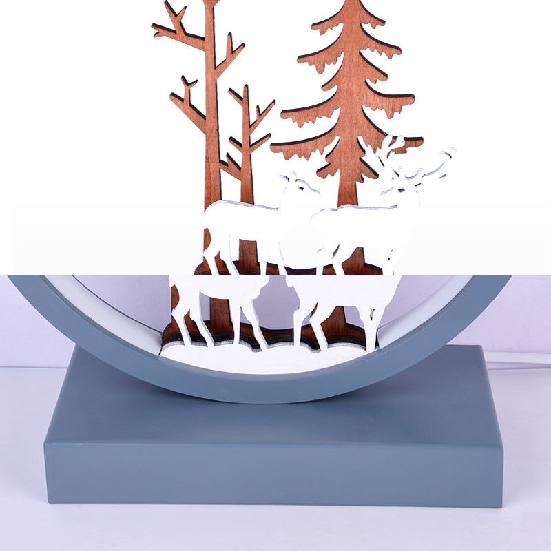 Acrylic Ring Wall Sconce with Forest Deer Child Bedroom Contemporary Wall Light Clearhalo 'Wall Lamps & Sconces' 'Wall Lights' Lighting' 192869