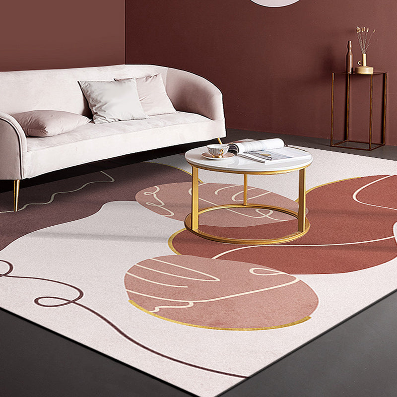 Minimalist Living Room Rug Multi-Color Colorblock Carpet Polyester Anti-Slip Backing Pet Friendly Washable Area Rug Clearhalo 'Area Rug' 'Rug' 1932406