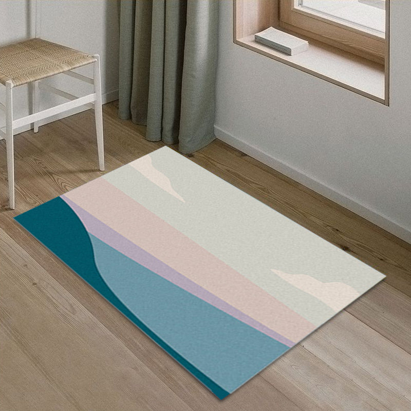 Funky Abstract Rug Multicolor Contemporary Indoor Rug Polyester Washable Pet Friendly Anti-Slip Backing Carpet for Bedroom Blue Clearhalo 'Area Rug' 'Rug' 1932428