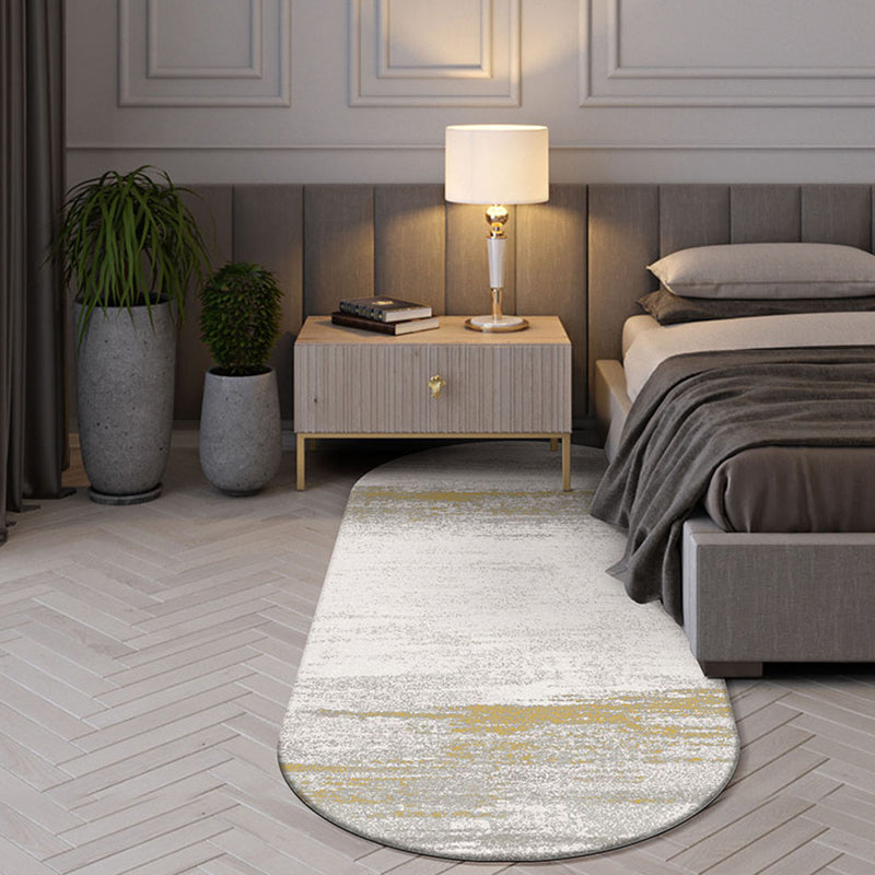 Oval Industrial Style Polyester Bedside Rug with Yellow Cement Pattern Pet Friendly Area Rug Clearhalo 'Area Rug' 'Rug' 1932668