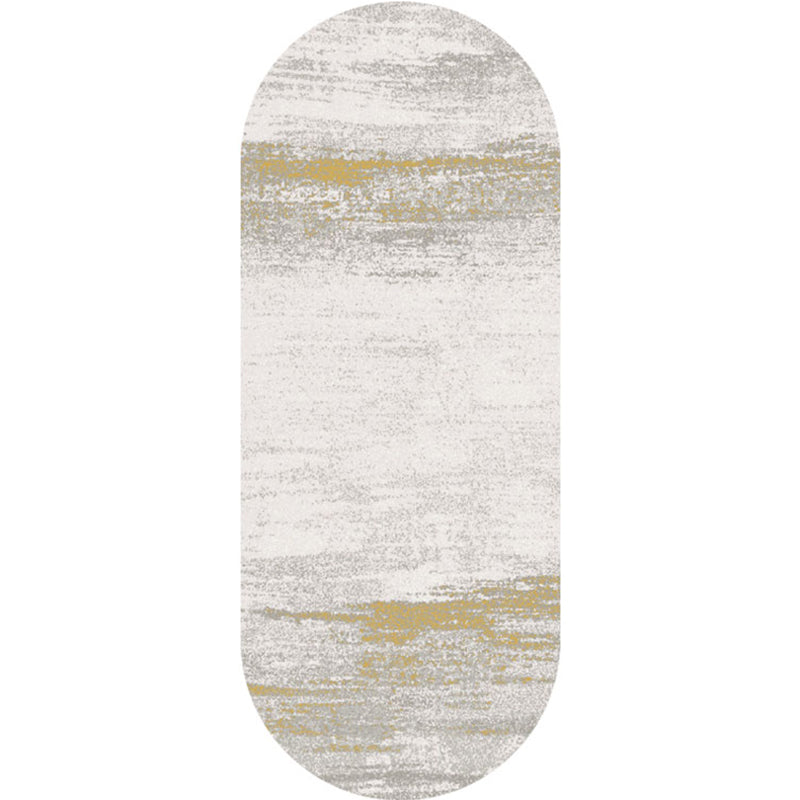 Oval Industrial Style Polyester Bedside Rug with Yellow Cement Pattern Pet Friendly Area Rug Clearhalo 'Area Rug' 'Rug' 1932669