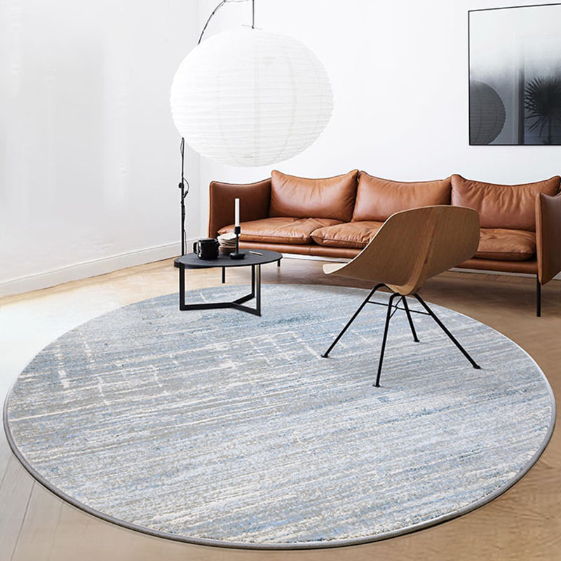 Industrial Style Light Gray Area Rug Round Textured Polyester Pet Friendly Indoor Rugs Clearhalo 'Area Rug' 'Rug' 1932680