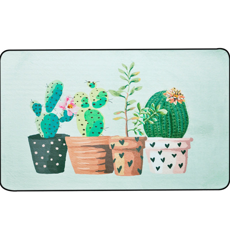 Kids Child's Room Rug in Pink and Green Botanical Cactus Print Rug Polyester Stain-Resistant Area Rug Clearhalo 'Area Rug' 'Rug' 1933677