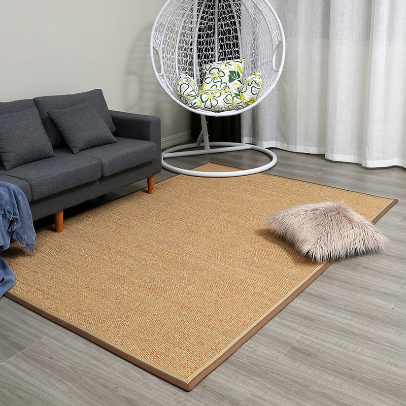 Brown Living Room Rug Countryside Plain Rug Jute Washable Anti-Slip Backing Pet Friendly Carpet Brown Clearhalo 'Area Rug' 'Rug' 1933744
