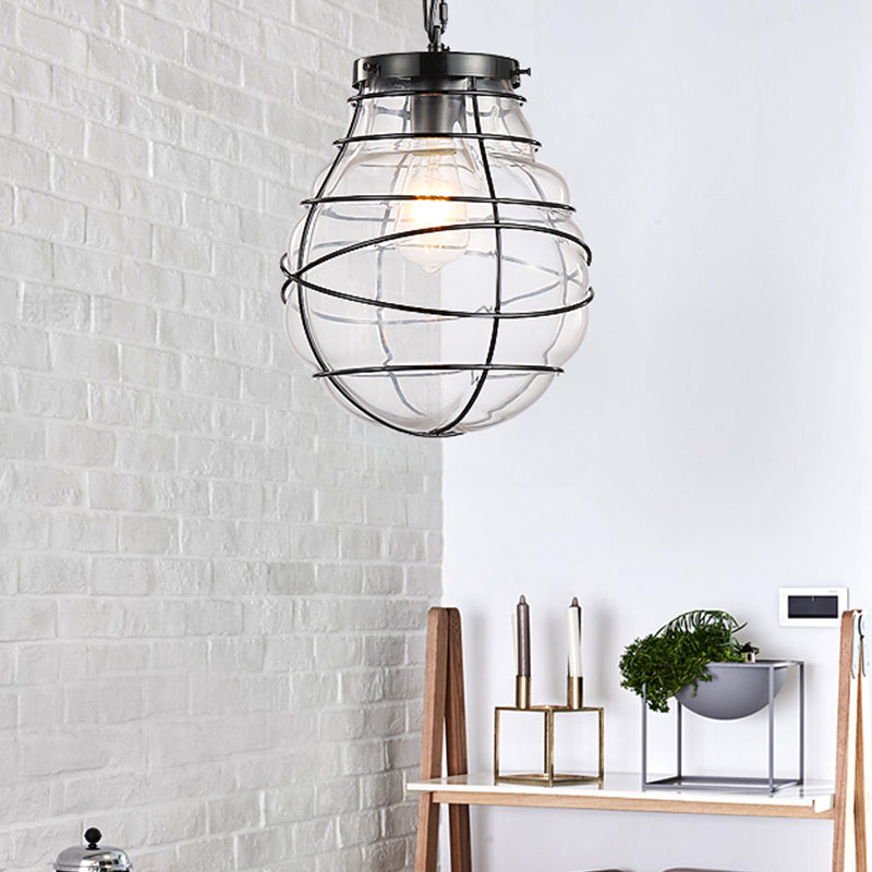 Industrial Style Wire Frame Ceiling Fixture 8.5