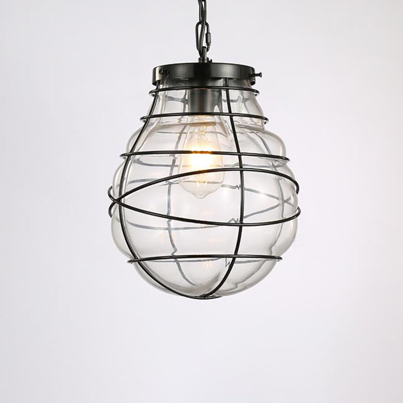 Industrial Style Wire Frame Ceiling Fixture 8.5