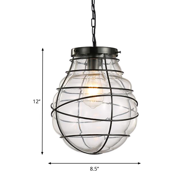 Industrial Style Wire Frame Ceiling Fixture 8.5