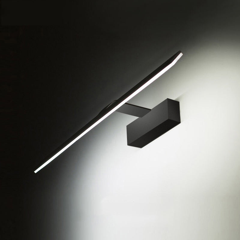 Rectangle Panel Vanity Wall Sconce Modern Acrylic Black LED Wall Mounted Lamp in Warm/White Light Black Clearhalo 'Cast Iron' 'Glass' 'Industrial' 'Modern wall lights' 'Modern' 'Tiffany' 'Traditional wall lights' 'Vanity Lights' 'Wall Lights' Lighting' 1934744