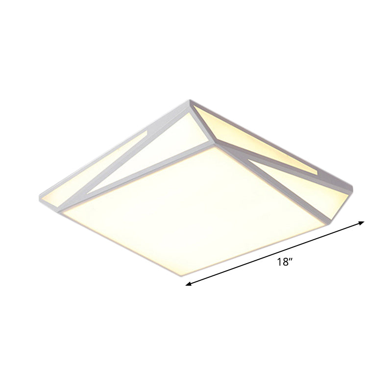 White Square/Rectangular Box Ceiling Flush Simple LED Acrylic Flushmount Lighting for Guest Room Clearhalo 'Ceiling Lights' 'Close To Ceiling Lights' 'Close to ceiling' 'Flush mount' Lighting' 1934960