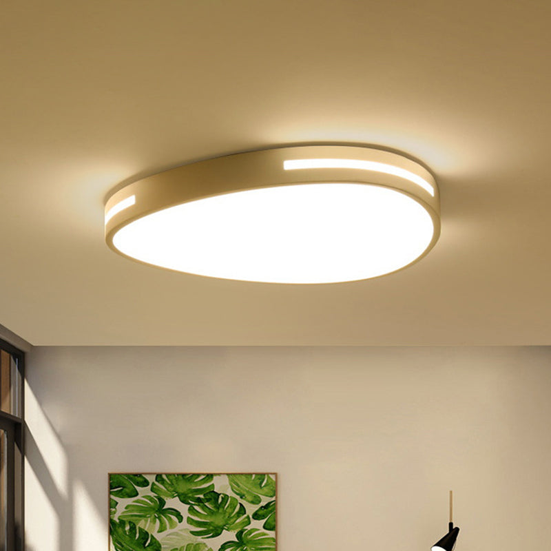 White Triangular Ceiling Flush Light Minimalist 15