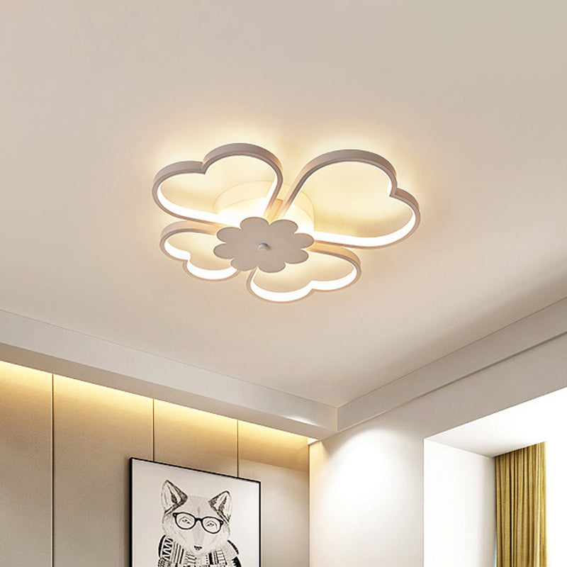 White Flower Ceiling Flush Light Modern 19.5