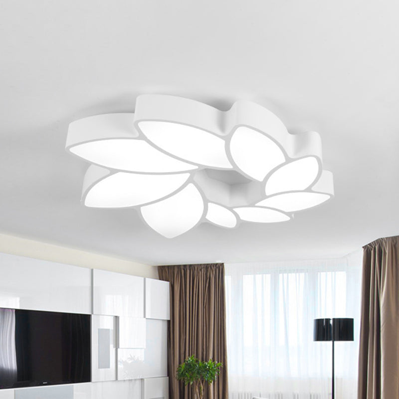 White Wreath Shaped Flush Mount Minimalism LED Acrylic Ceiling Lighting in Warm/White/3 Color Light for Living Room White Clearhalo 'Ceiling Lights' 'Close To Ceiling Lights' 'Close to ceiling' 'Flush mount' Lighting' 1935563