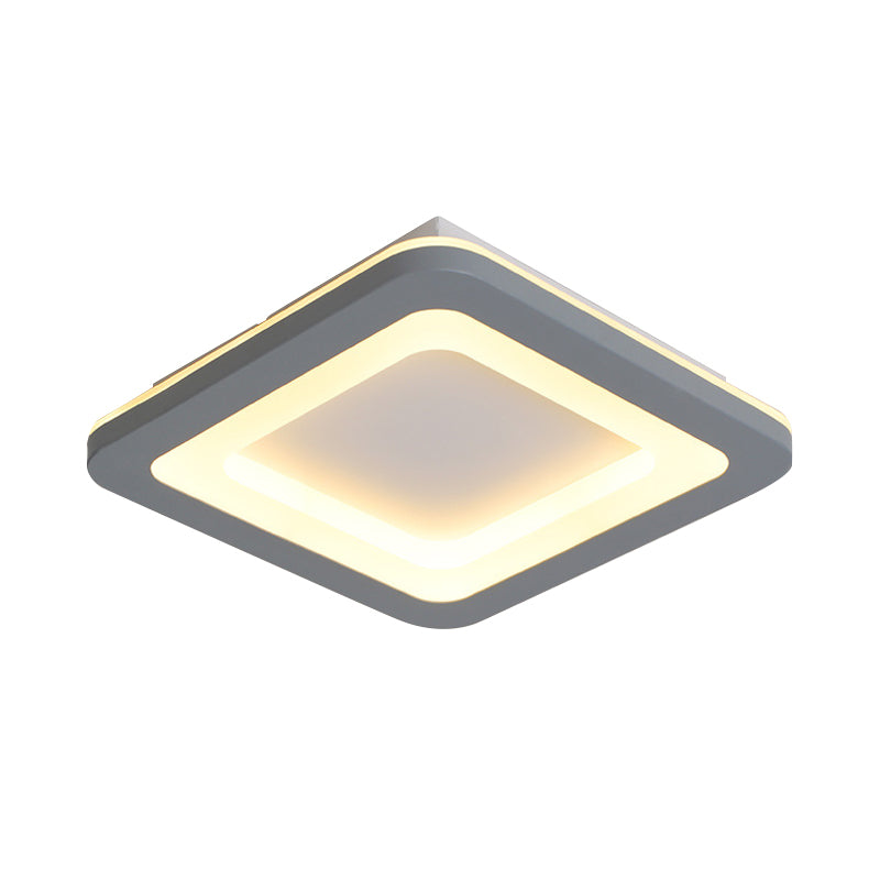 Nordic Integrated LED Flush Light Grey Flower/Square/Pentagon Small Ceiling Mount Light with Acrylic Shade in Warm/White Light Clearhalo 'Ceiling Lights' 'Close To Ceiling Lights' 'Close to ceiling' 'Flush mount' Lighting' 1935585