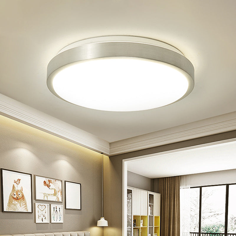 Acrylic Circular LED Ceiling Flush Minimalism Silver Flush Mounted Light for Bedroom, 10