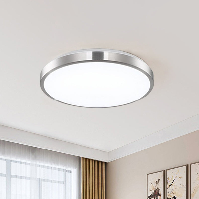 Acrylic Circular LED Ceiling Flush Minimalism Silver Flush Mounted Light for Bedroom, 10