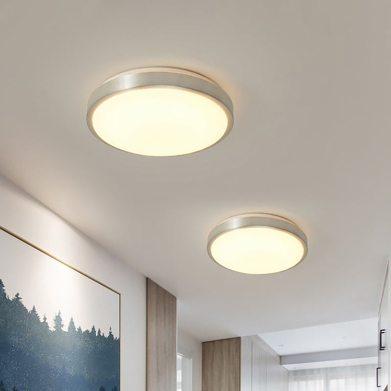 Acrylic Circular LED Ceiling Flush Minimalism Silver Flush Mounted Light for Bedroom, 10