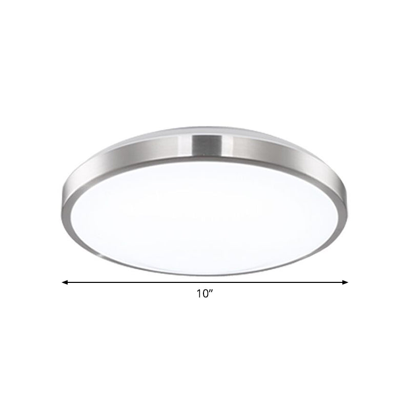 Acrylic Circular LED Ceiling Flush Minimalism Silver Flush Mounted Light for Bedroom, 10