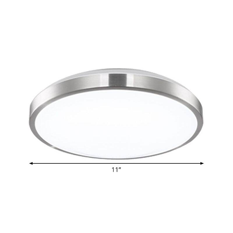 Acrylic Circular LED Ceiling Flush Minimalism Silver Flush Mounted Light for Bedroom, 10