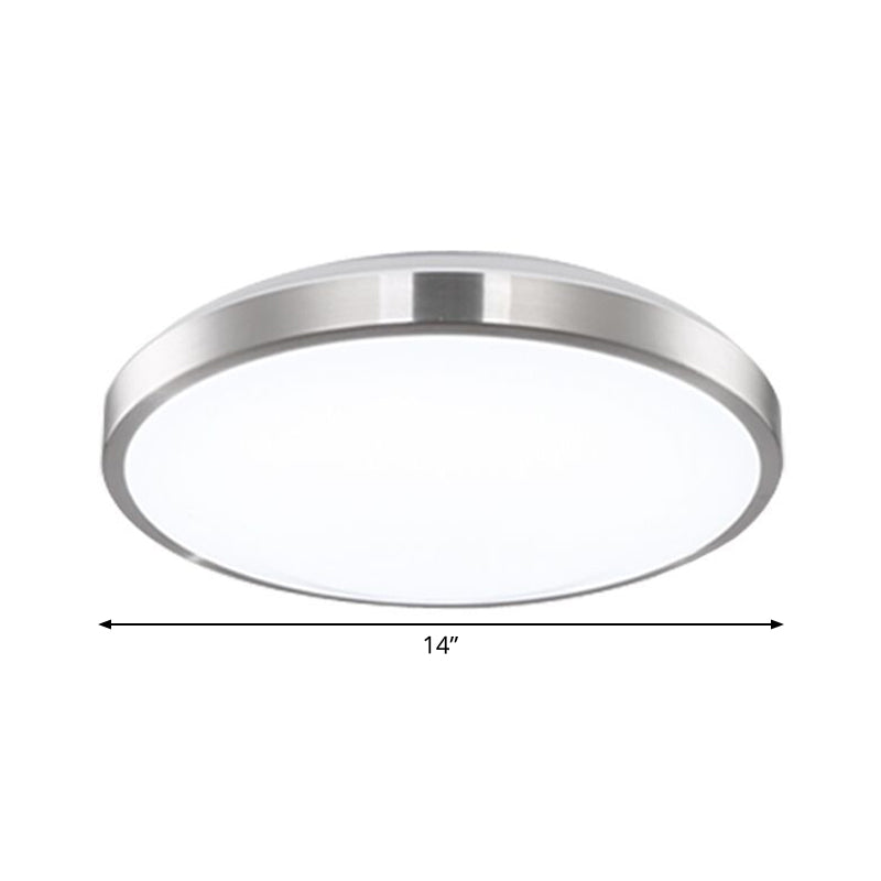 Acrylic Circular LED Ceiling Flush Minimalism Silver Flush Mounted Light for Bedroom, 10