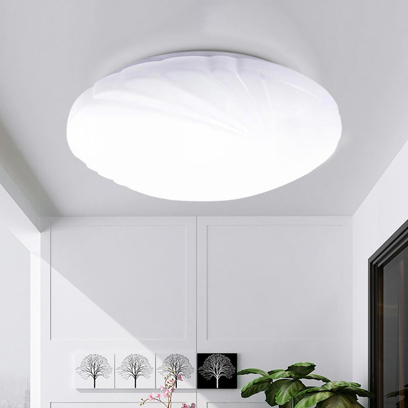 Shell Shaped Kitchen Dinette Flush Mount Acrylic Simple Style LED Ceiling Lamp in White/3 Color Light, 10