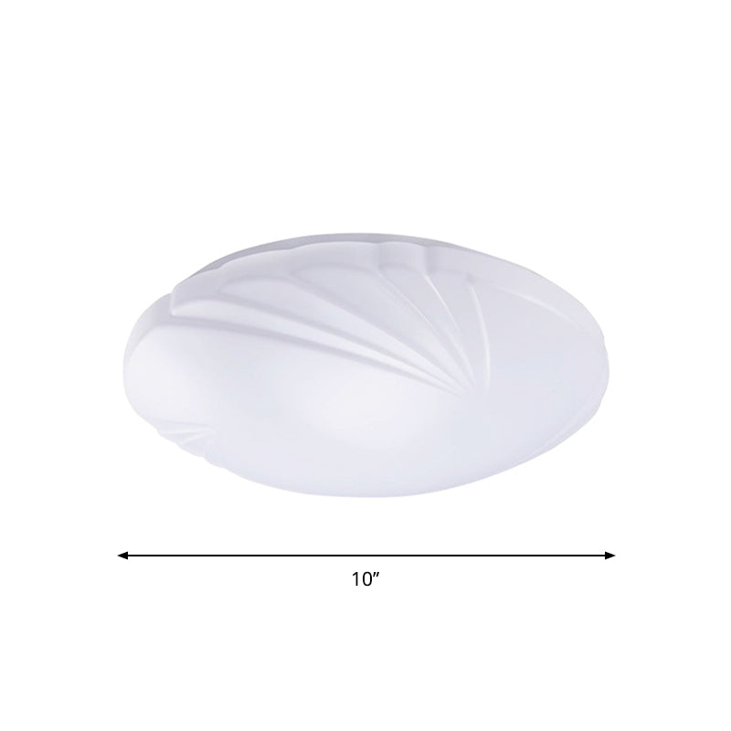 Shell Shaped Kitchen Dinette Flush Mount Acrylic Simple Style LED Ceiling Lamp in White/3 Color Light, 10