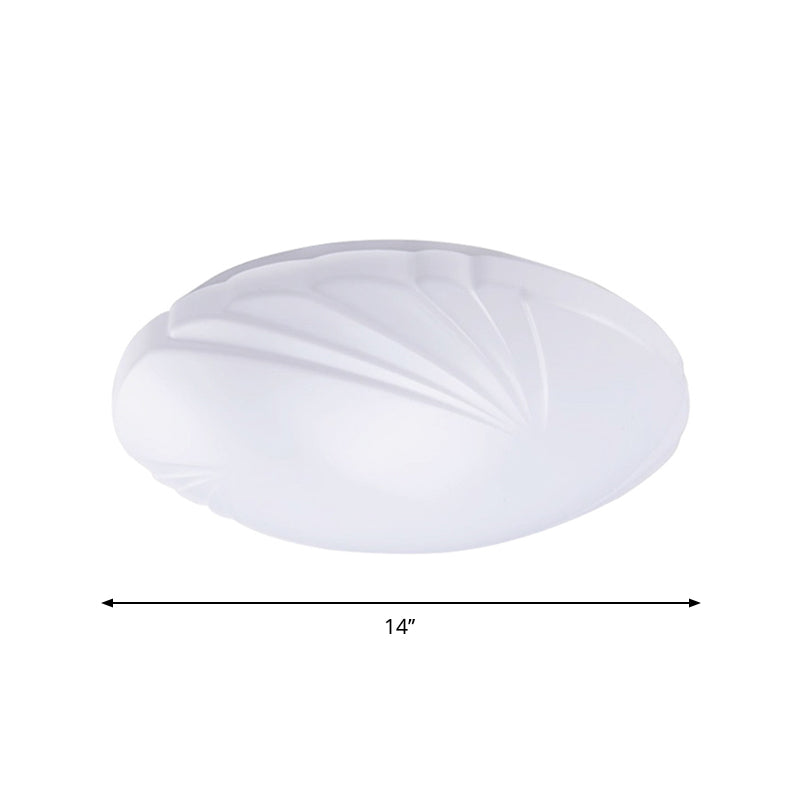 Shell Shaped Kitchen Dinette Flush Mount Acrylic Simple Style LED Ceiling Lamp in White/3 Color Light, 10