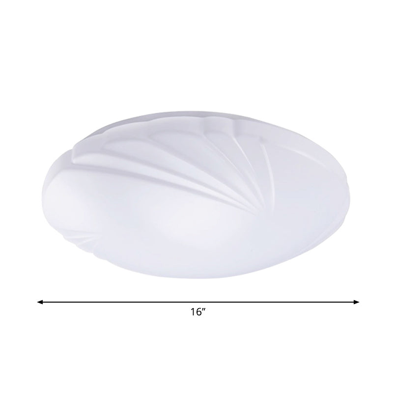 Shell Shaped Kitchen Dinette Flush Mount Acrylic Simple Style LED Ceiling Lamp in White/3 Color Light, 10