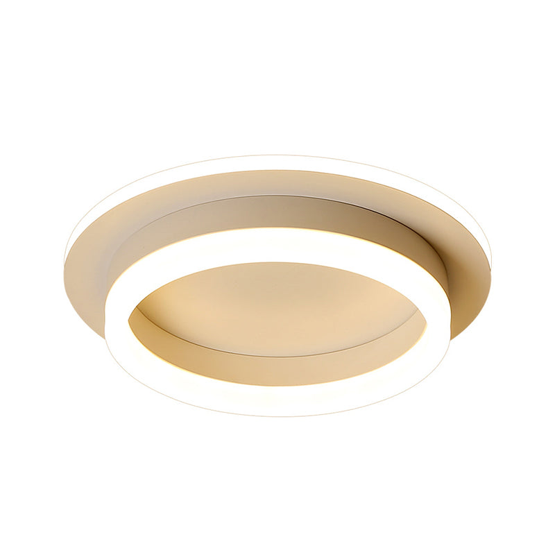 Round/Square Flush Ceiling Light Minimalistic Acrylic Black/White LED Flushmount Lighting in Warm/White Light for Bedroom Clearhalo 'Ceiling Lights' 'Close To Ceiling Lights' 'Close to ceiling' 'Flush mount' Lighting' 1935700