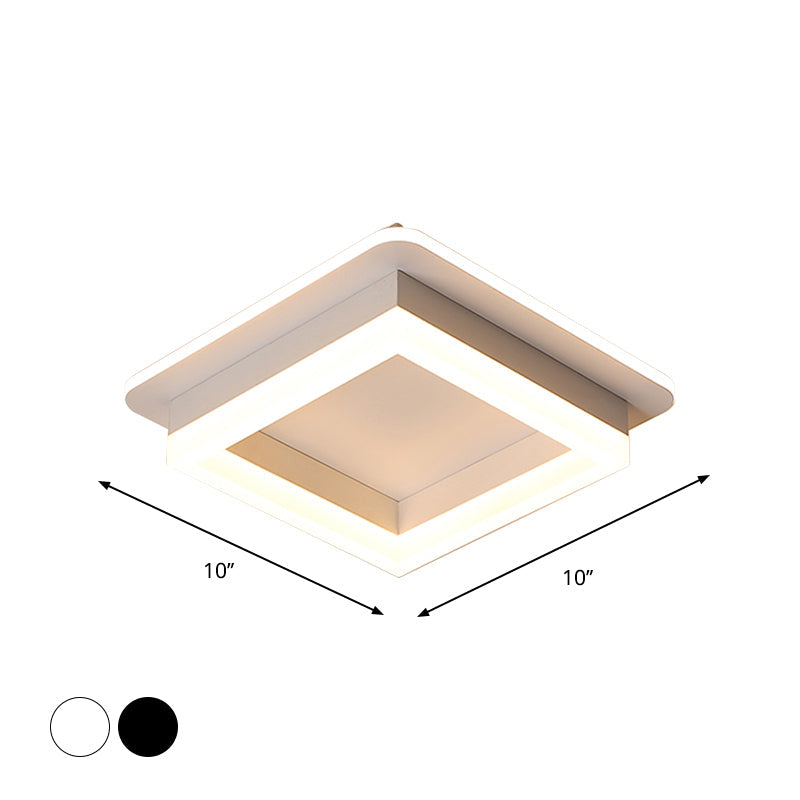 Round/Square Flush Ceiling Light Minimalistic Acrylic Black/White LED Flushmount Lighting in Warm/White Light for Bedroom Clearhalo 'Ceiling Lights' 'Close To Ceiling Lights' 'Close to ceiling' 'Flush mount' Lighting' 1935706