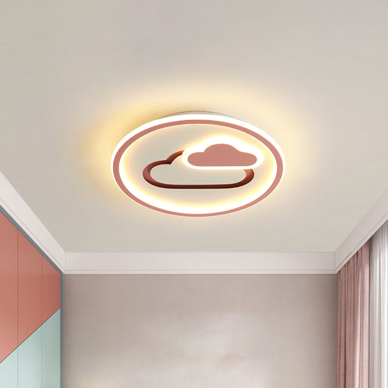 Kids Style Cloud Flush Mount Light Acrylic 16