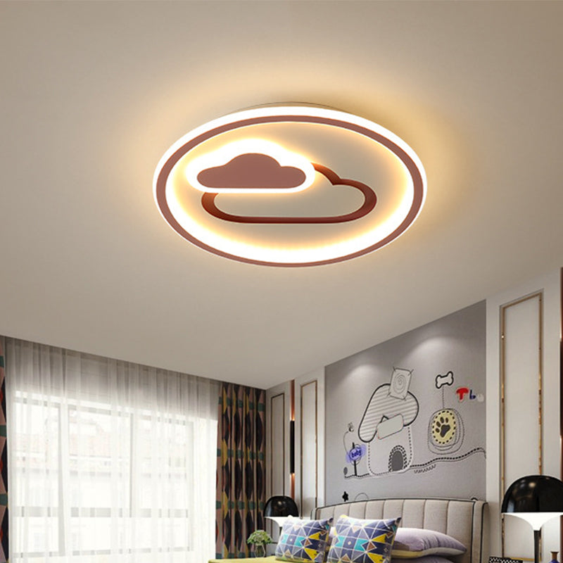 Kids Style Cloud Flush Mount Light Acrylic 16