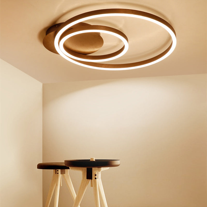 Metallic Dual-Ring Ceiling Light Modern 16