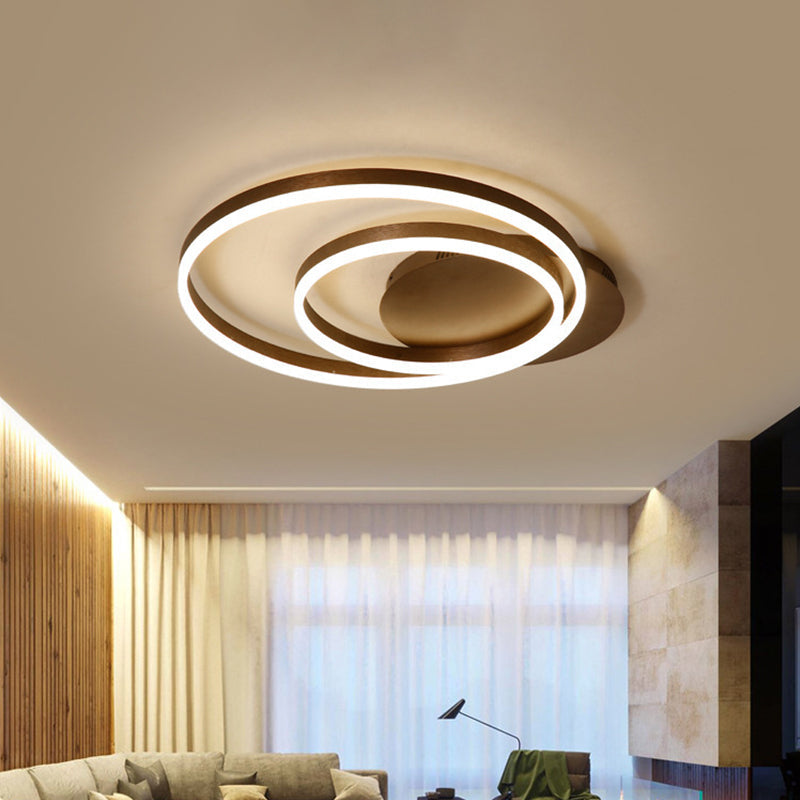 Metallic Dual-Ring Ceiling Light Modern 16