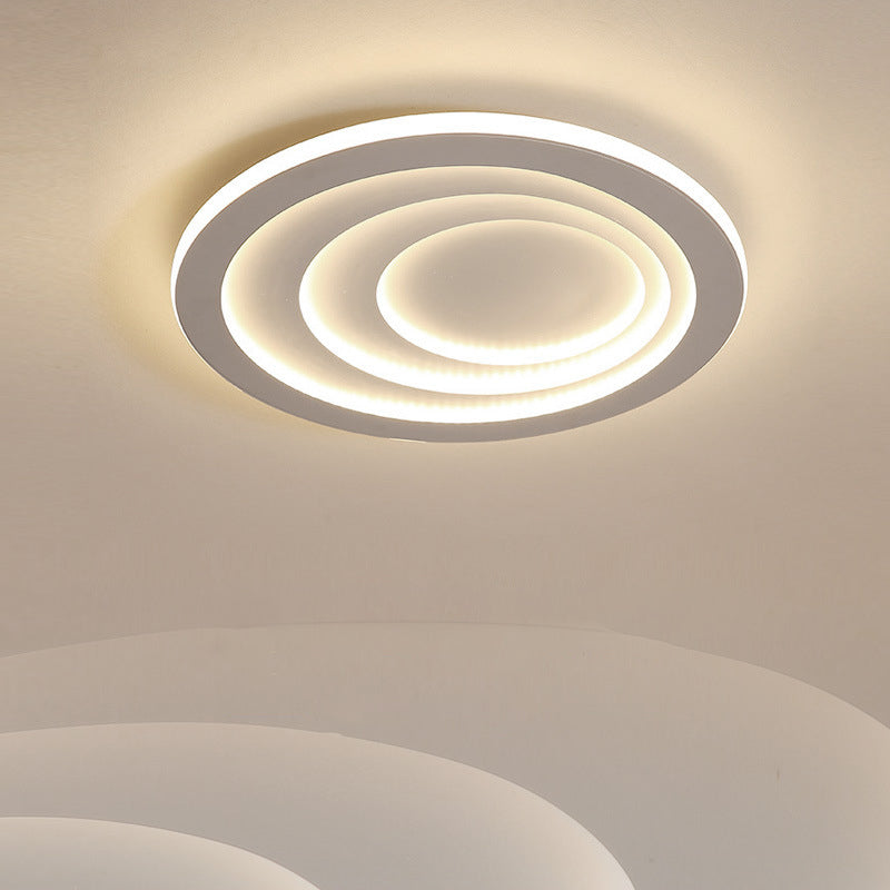 White Rippling Ceiling Flush Mount Minimalist LED Acrylic Flush Light in Warm/White Light, 16