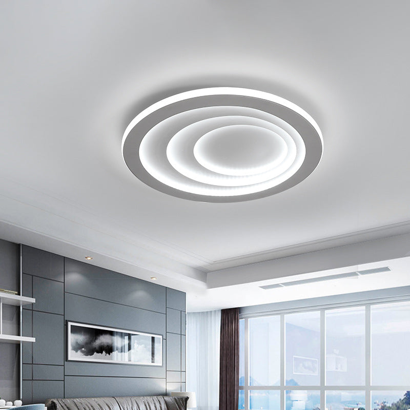 White Rippling Ceiling Flush Mount Minimalist LED Acrylic Flush Light in Warm/White Light, 16