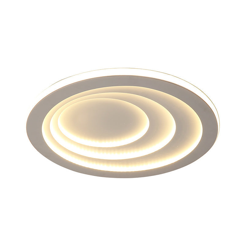 White Rippling Ceiling Flush Mount Minimalist LED Acrylic Flush Light in Warm/White Light, 16