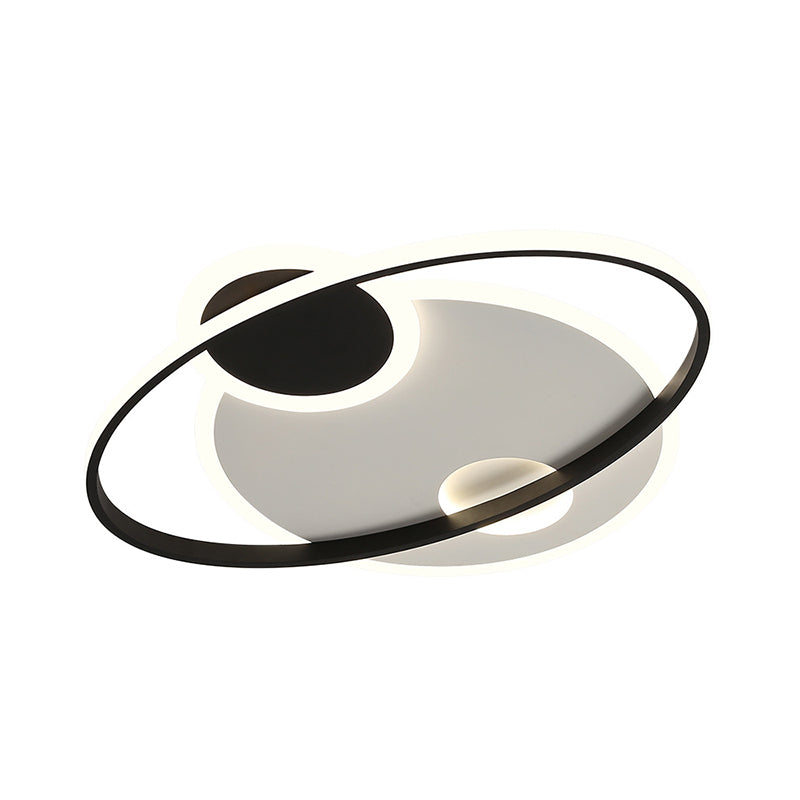 Black and White Orbit Flushmount Modern 19