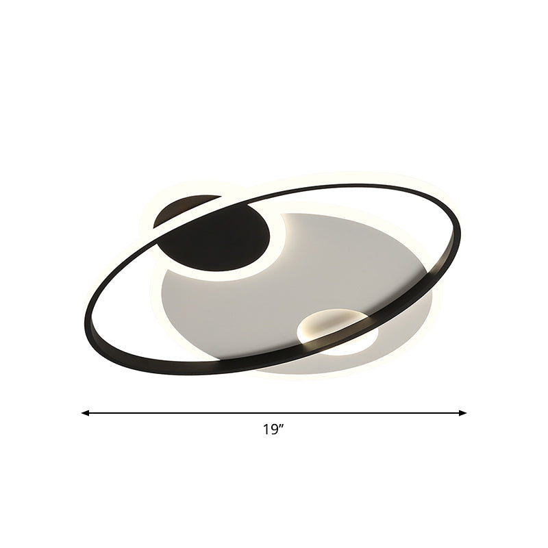 Black and White Orbit Flushmount Modern 19