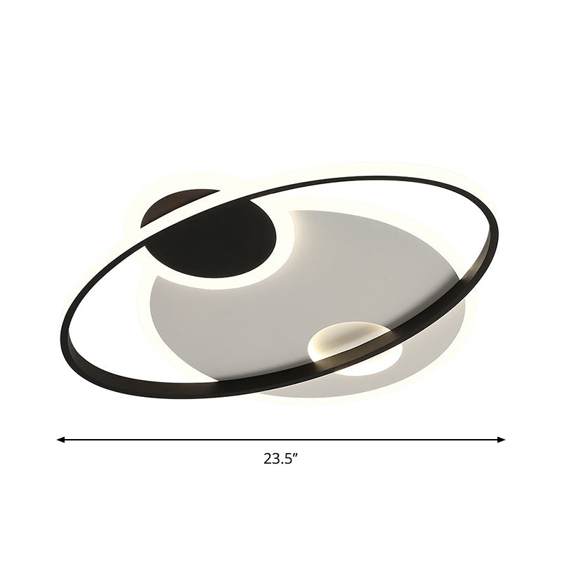 Black and White Orbit Flushmount Modern 19