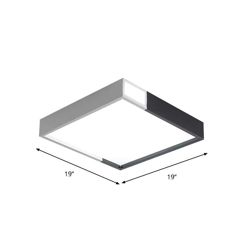 Minimalist Integrated LED Flush Light Black-White Splicing Round/Square/Rectangle Ceiling Mount Lamp with Acrylic Shade, Warm/White Light Clearhalo 'Ceiling Lights' 'Close To Ceiling Lights' 'Close to ceiling' 'Flush mount' Lighting' 1936135