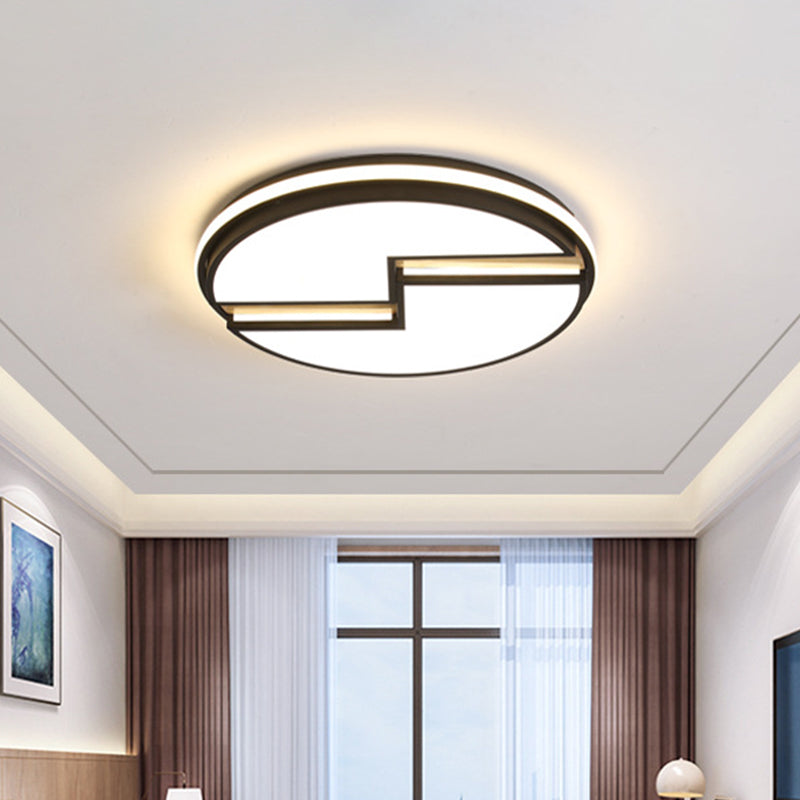 Acrylic Round Cracked Flush Mount Lamp Minimalist LED Black Ceiling Light in White/3 Color Light for Bedroom Clearhalo 'Ceiling Lights' 'Close To Ceiling Lights' 'Close to ceiling' 'Flush mount' Lighting' 1936168