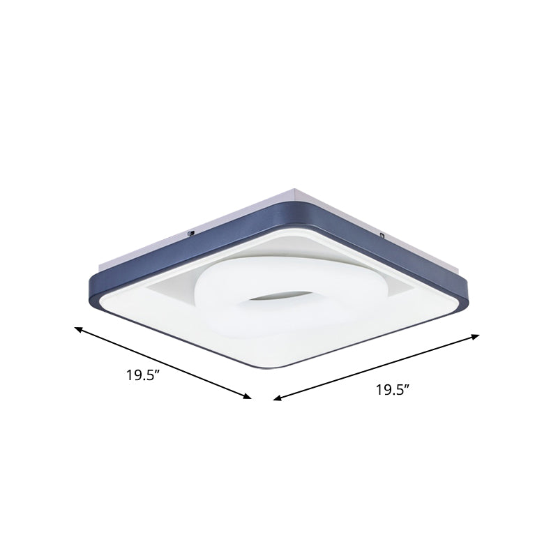 Acrylic Triangular Flush-Mount Light Modern LED Ceiling Lighting with Round/Square Frame in Blue Clearhalo 'Ceiling Lights' 'Close To Ceiling Lights' 'Close to ceiling' 'Flush mount' Lighting' 1936231