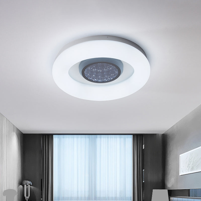 Circular Acrylic Flush Mount Ceiling Light Minimalist Silver/Grey/Black LED Flush Mounted Lighting for Hotel Grey Clearhalo 'Ceiling Lights' 'Close To Ceiling Lights' 'Close to ceiling' 'Flush mount' Lighting' 1936259