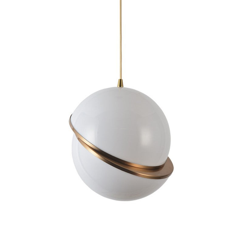 Sliced Sphere Gallery Hanging Lamp Frosted White Glass 8